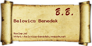 Belovics Benedek névjegykártya